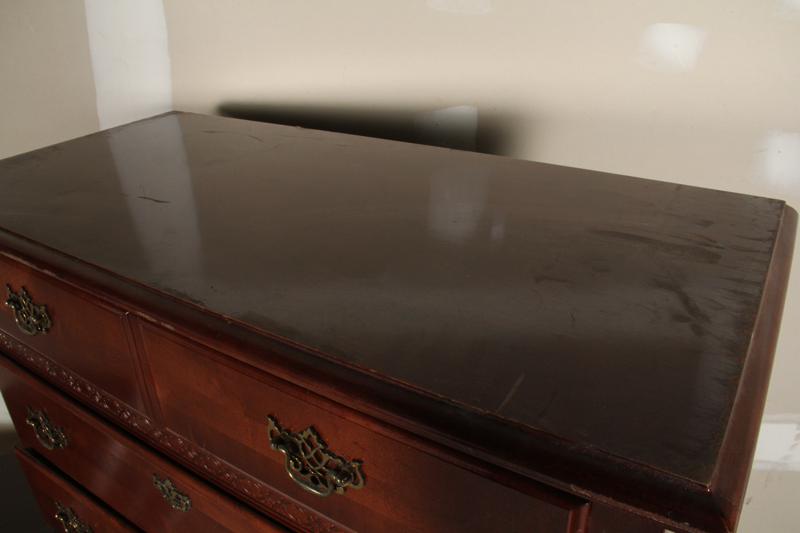 Colonial Style Tall Oak Dresser and Night Stand