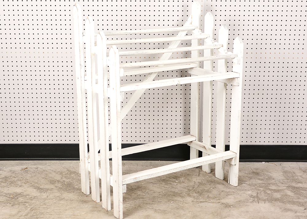 White Picket Quilt Rack