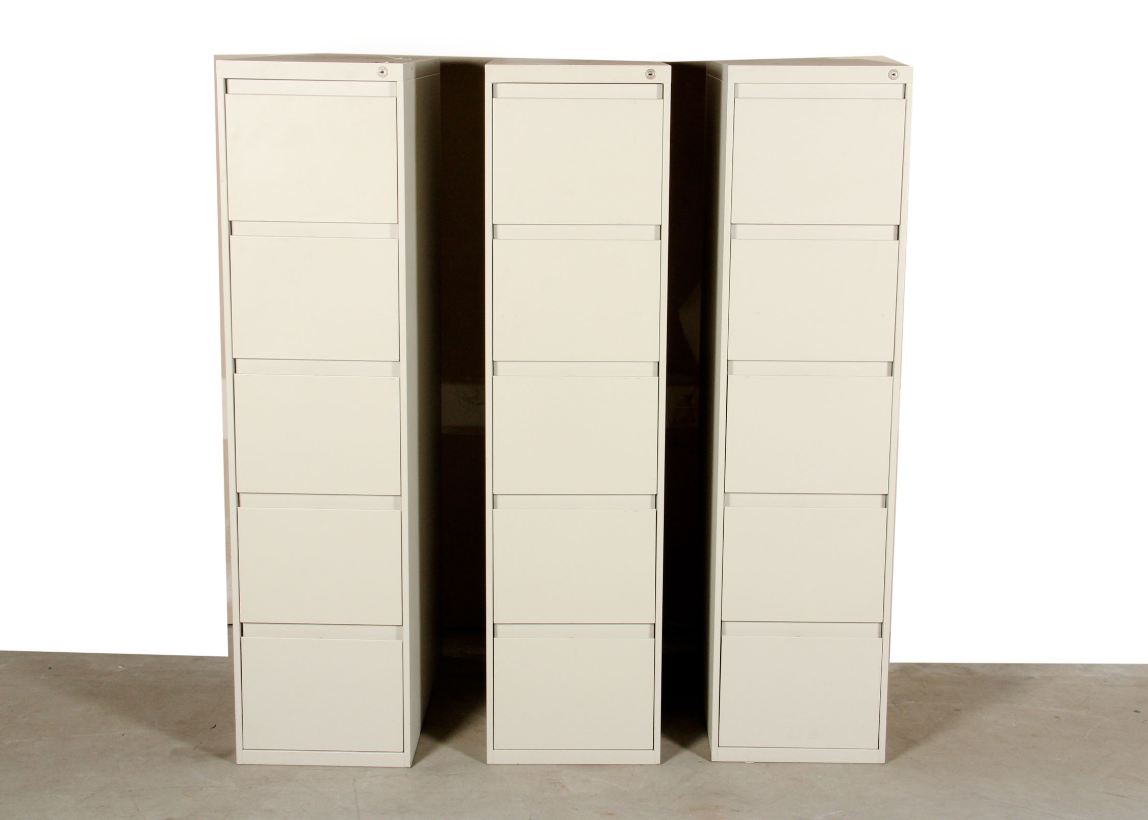 Trio of Tall Filing Cabinets