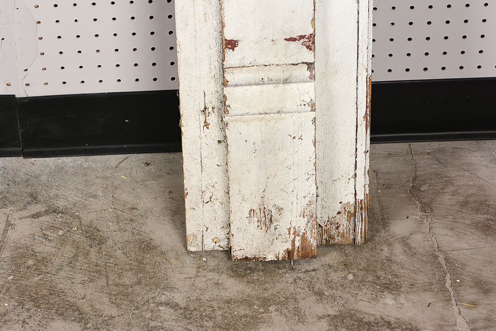 Antique Fireplace Mantel with Red Accent