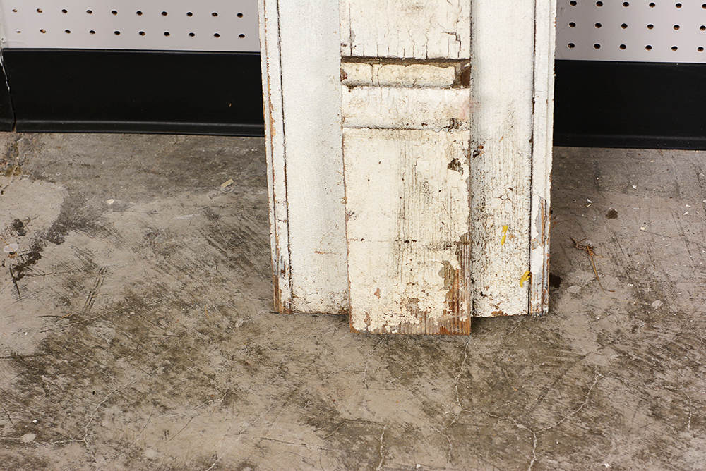 Antique Fireplace Mantel with Red Accent