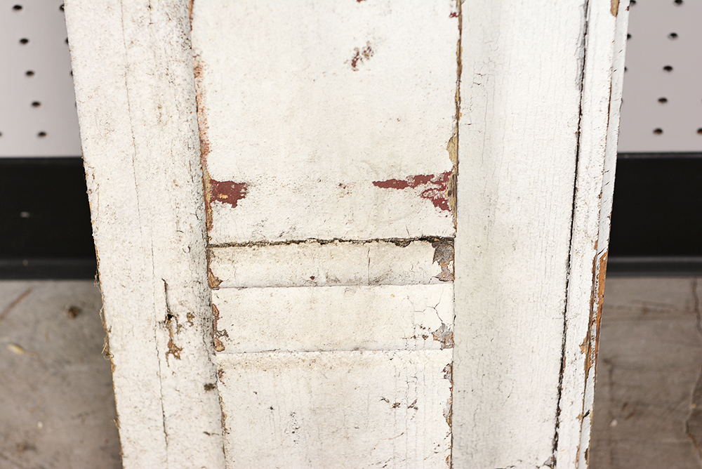 Antique Fireplace Mantel with Red Accent