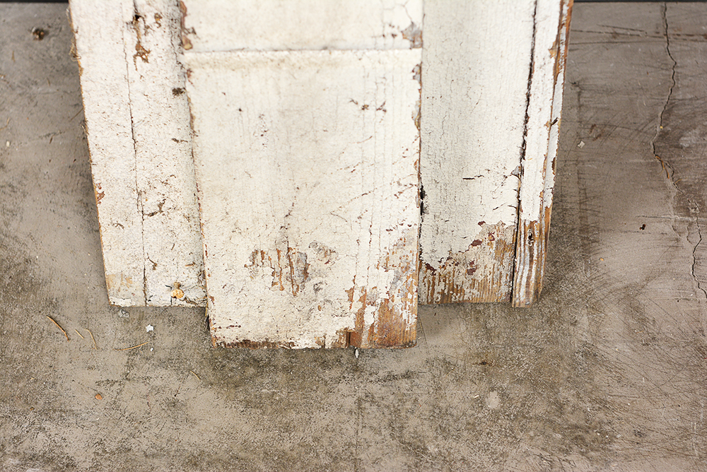 Antique Fireplace Mantel with Red Accent