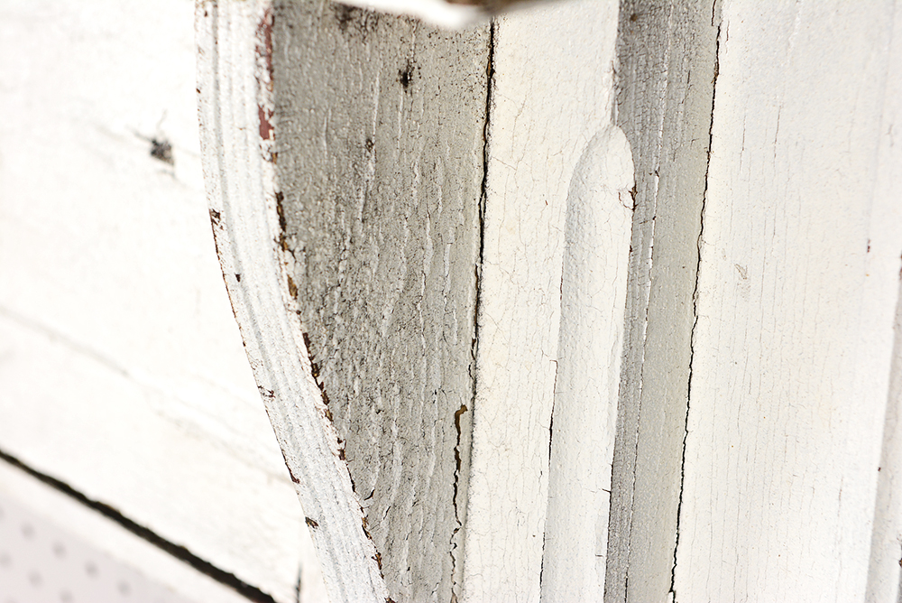 Antique Fireplace Mantel with Red Accent