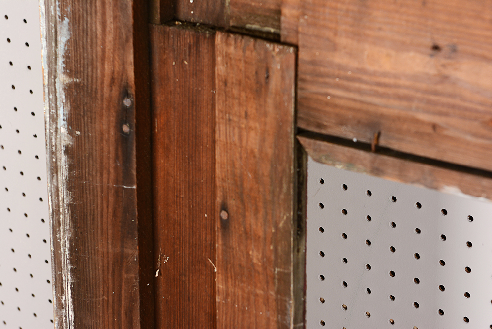 Antique Fireplace Mantel with Red Accent