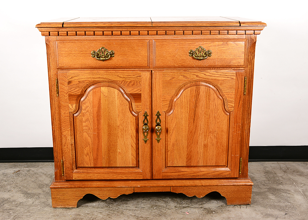 Broyhill Oak Serving Cabinet