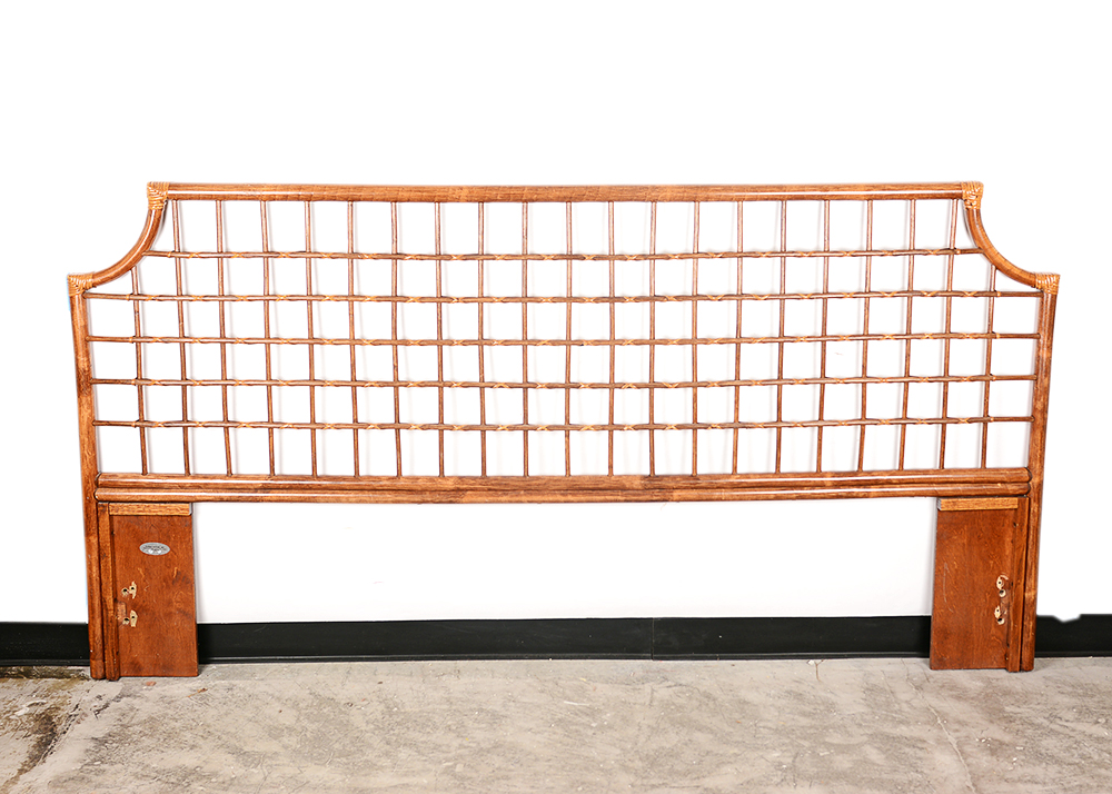 Rattan Chinese Chippendale Style King Headboard