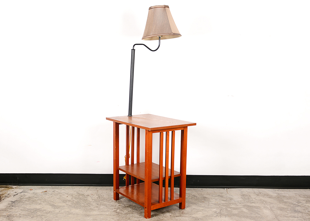 Two Tier Table with Built-In Lamp