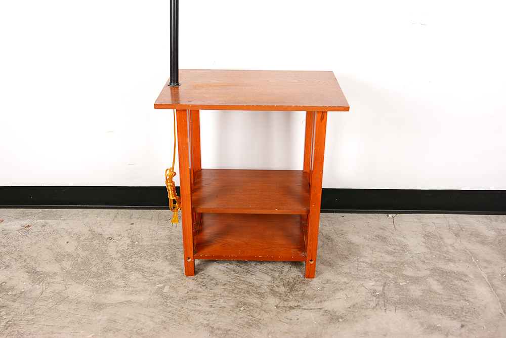 Two Tier Table with Built-In Lamp