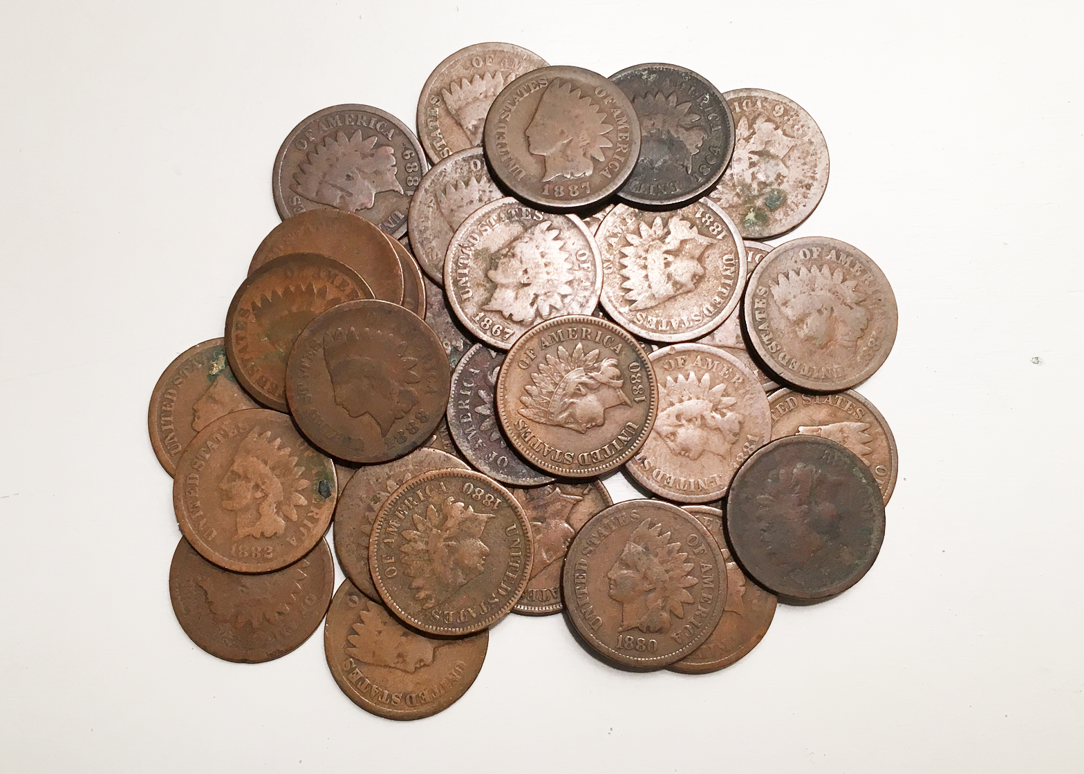 Indian Head One Cent Coins from 1864-1889