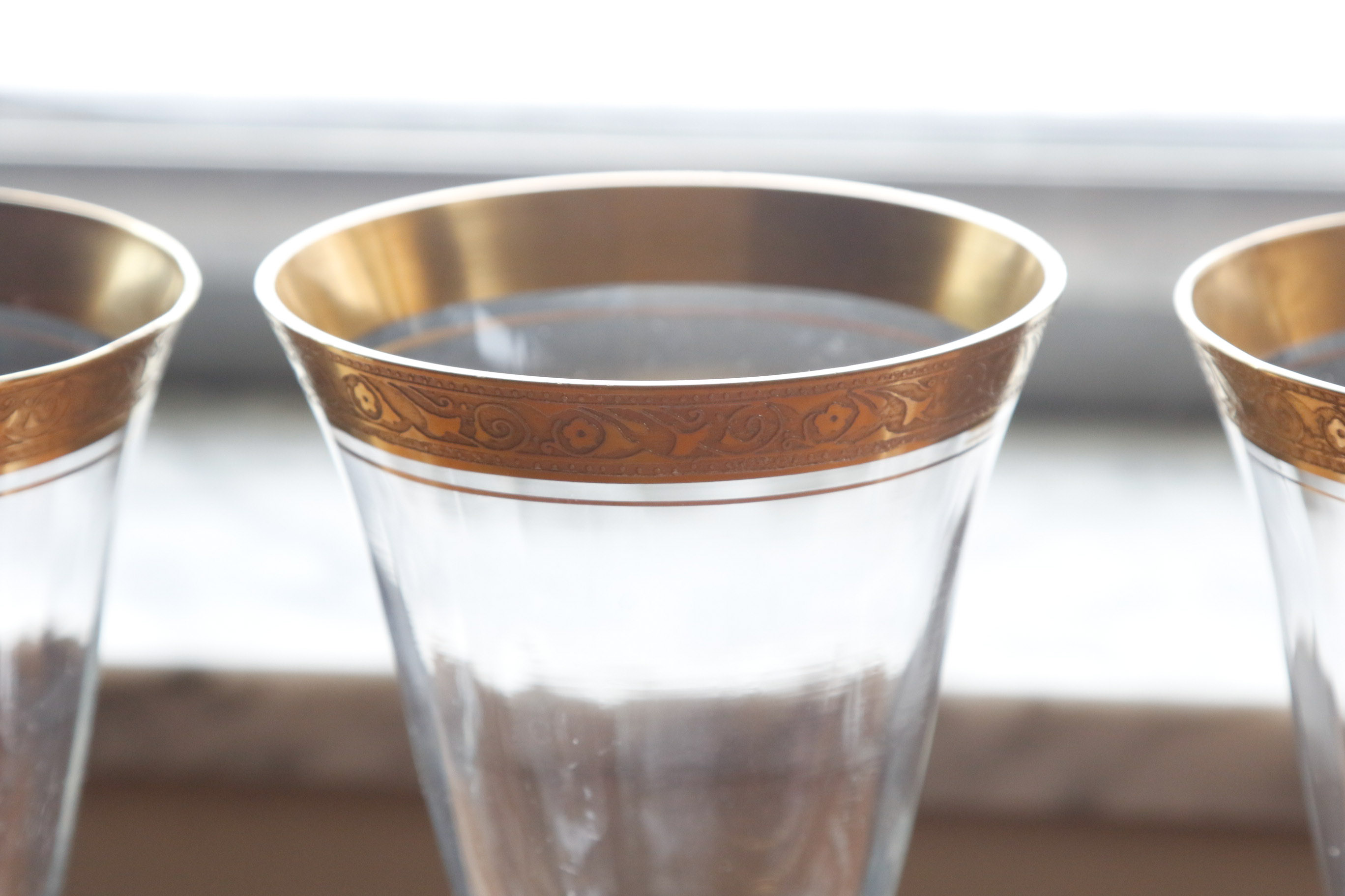 Tiffin "Minton" Crystal and Pink Depression Glass Tableware