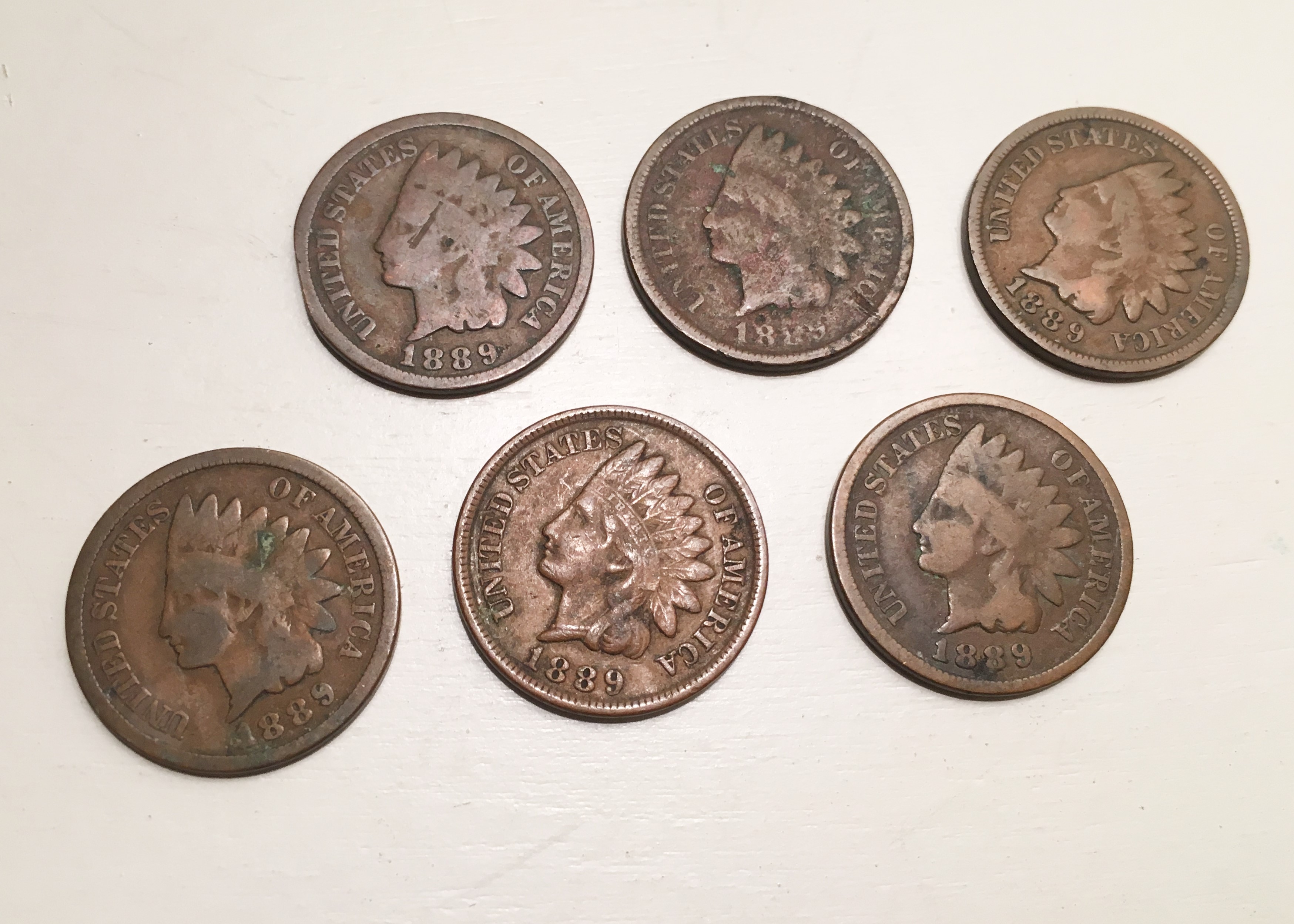 Indian Head One Cent Coins from 1864-1889