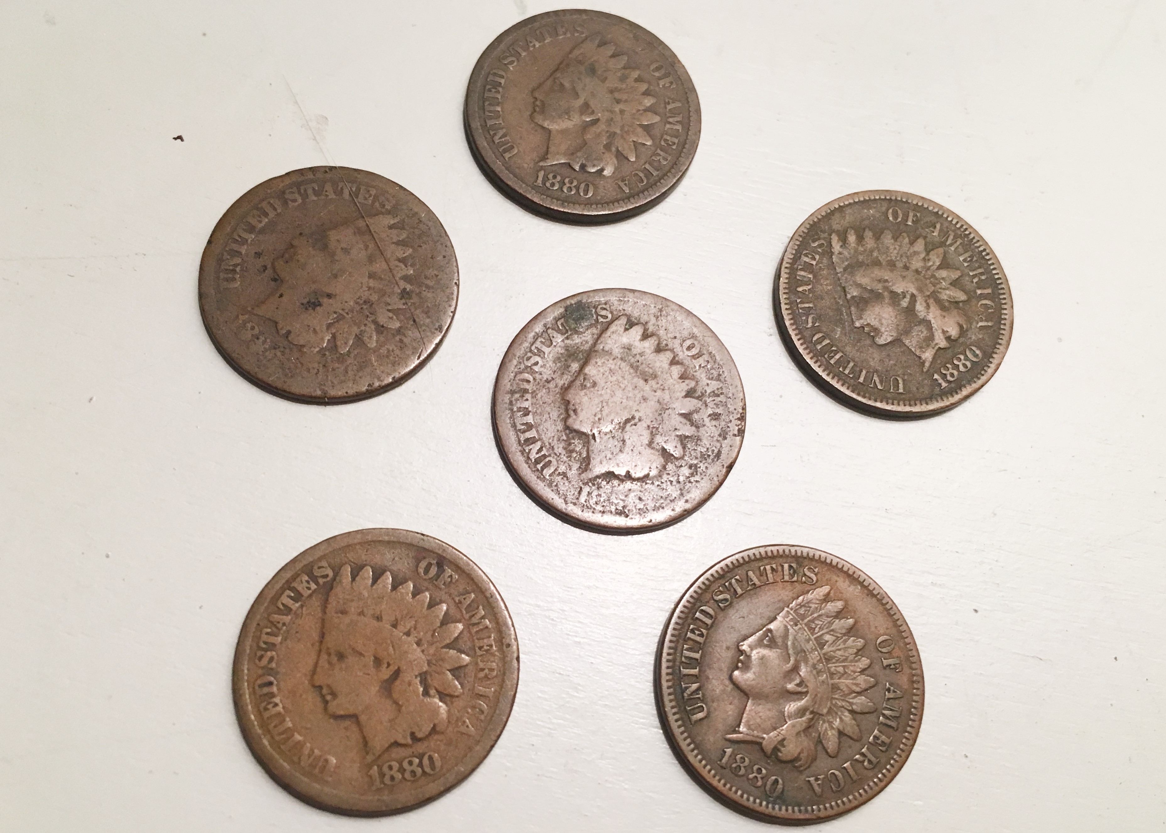 Indian Head One Cent Coins from 1864-1889