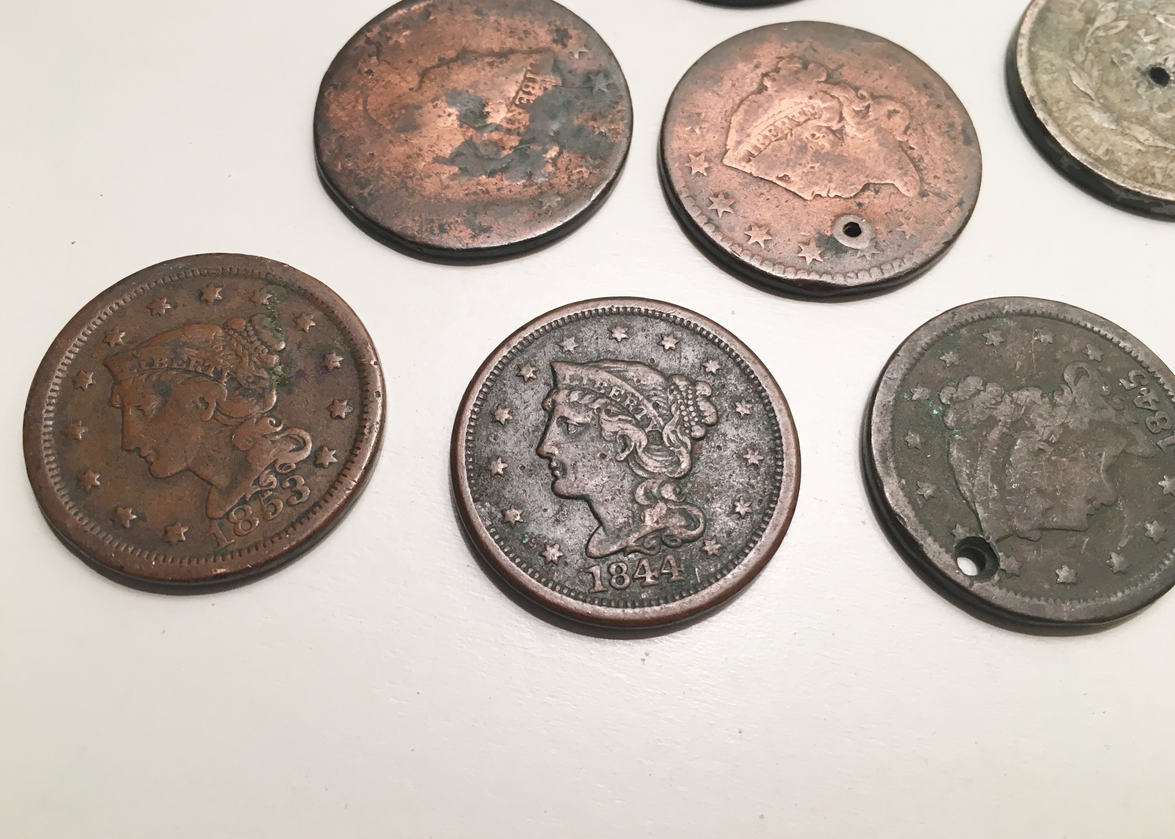 Eight 19th C. United States Large Cents