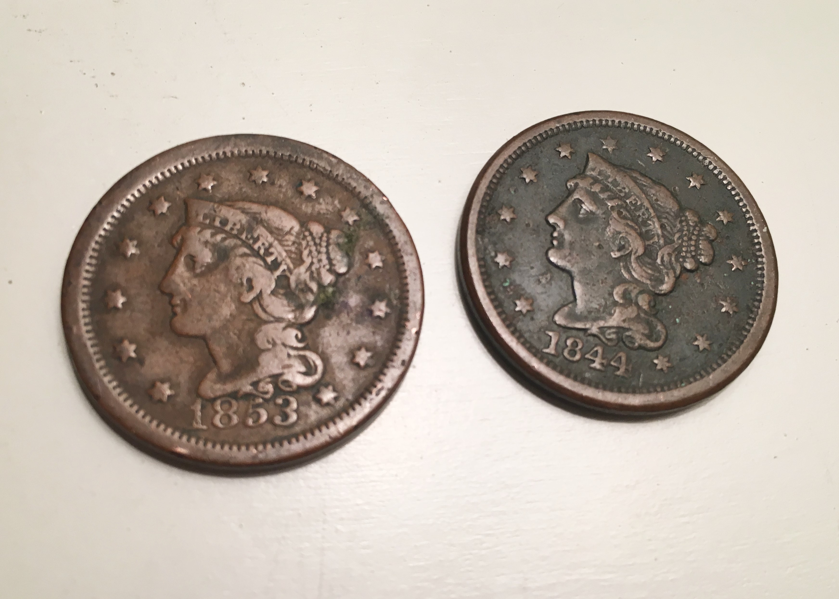 Eight 19th C. United States Large Cents