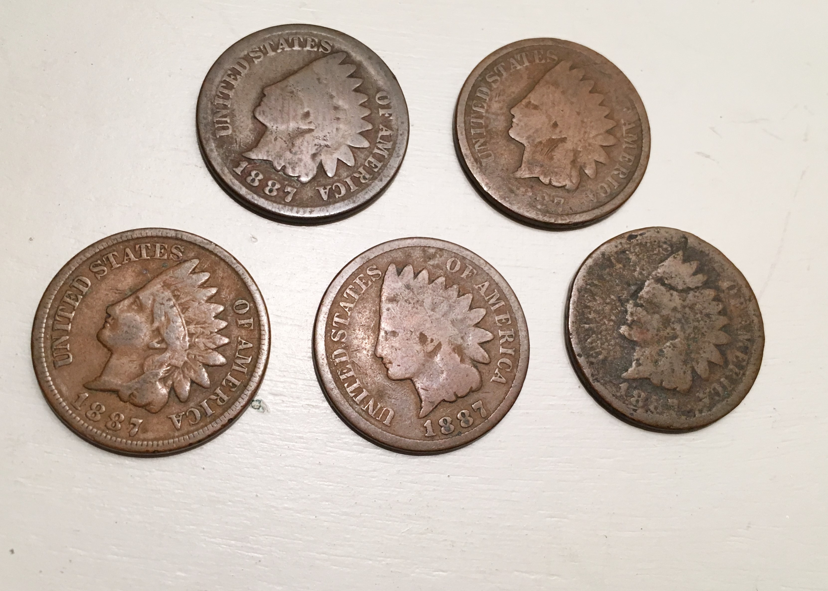 Indian Head One Cent Coins from 1864-1889