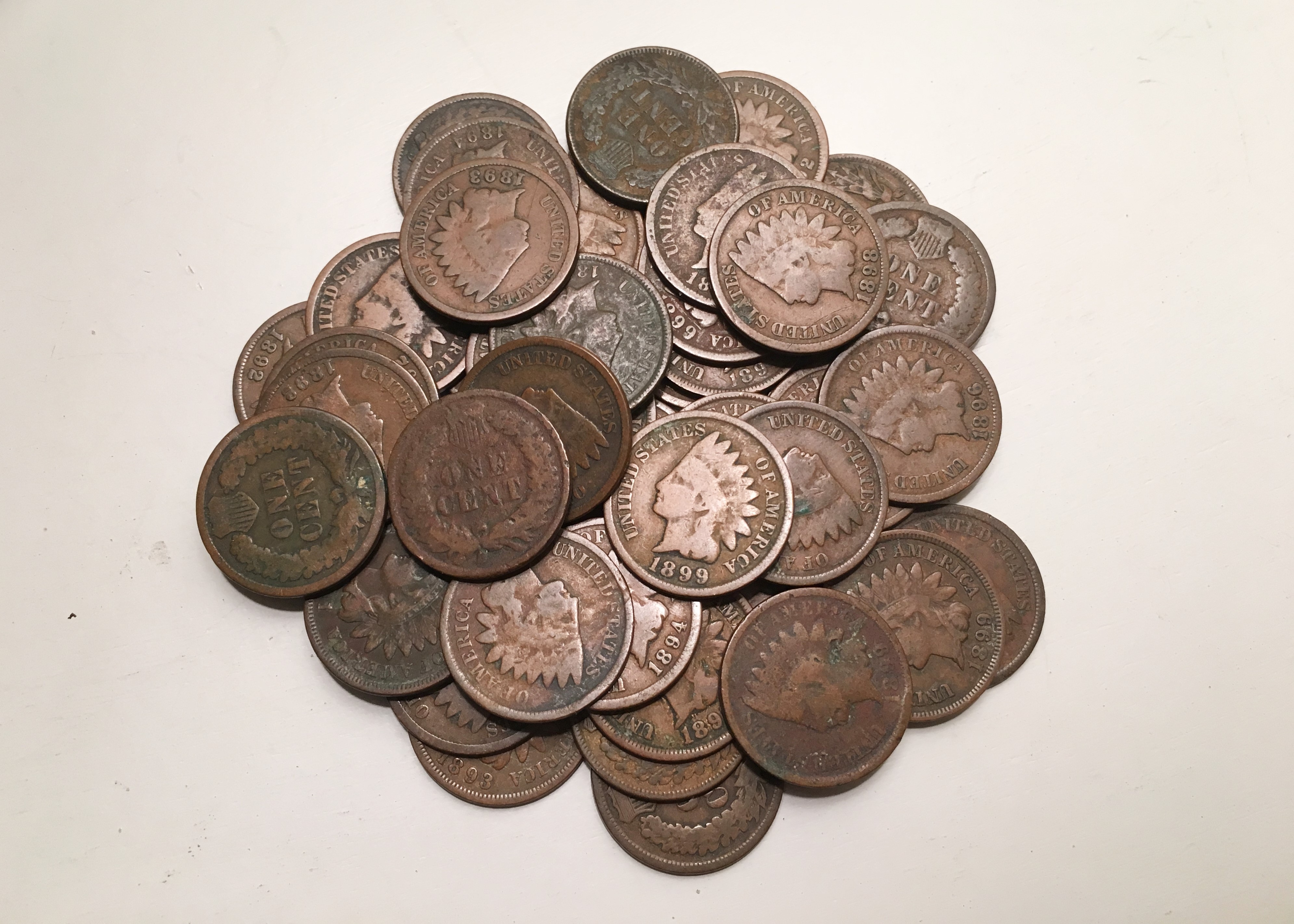 Indian Head One Cent Coins from 1890-1899