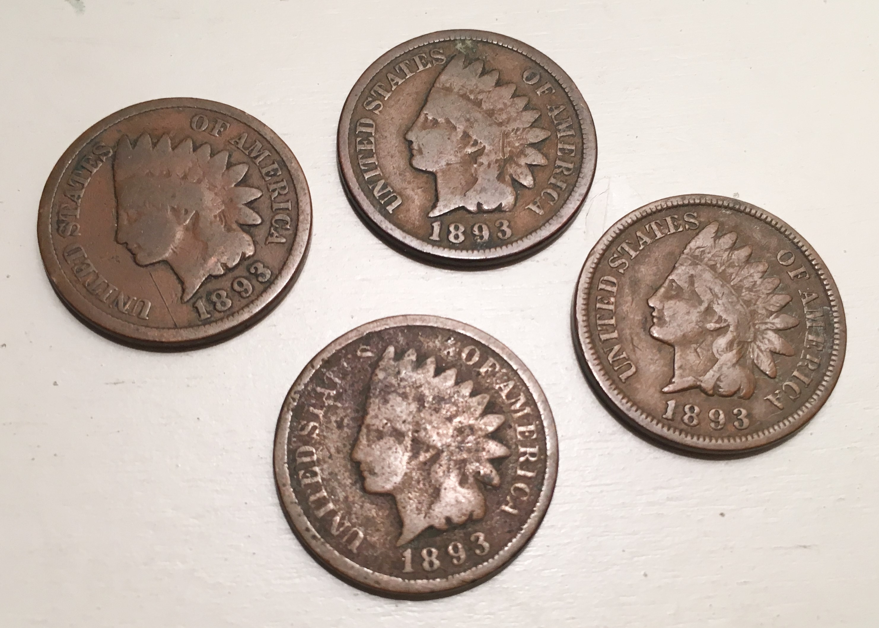 Indian Head One Cent Coins from 1890-1899