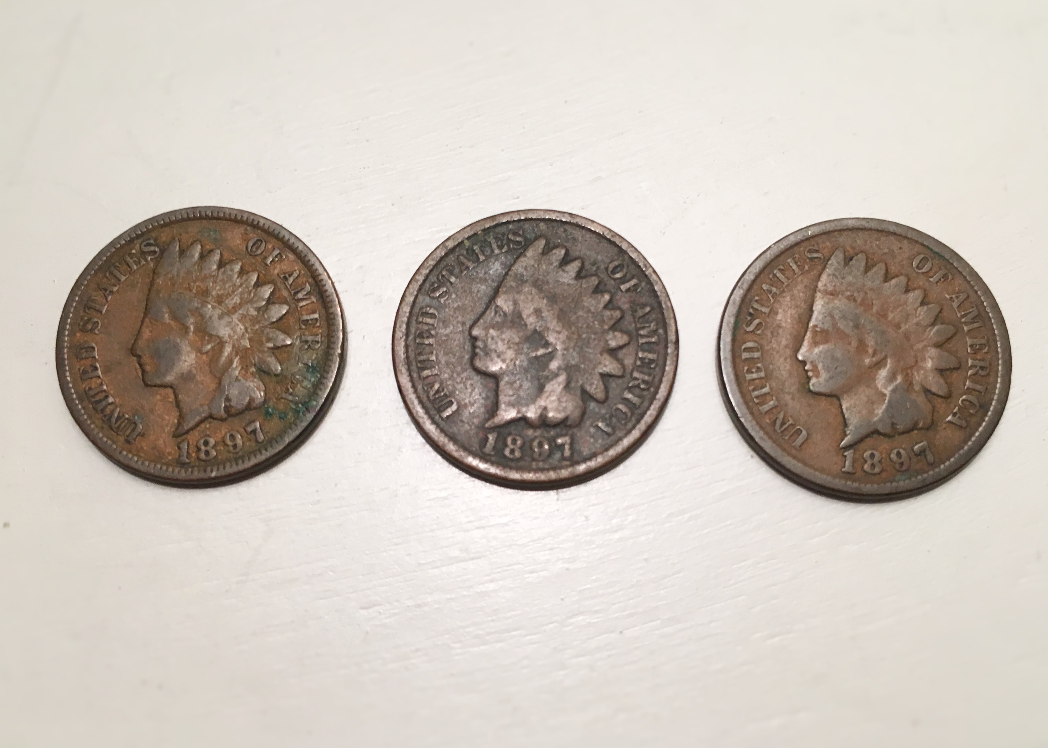 Indian Head One Cent Coins from 1890-1899