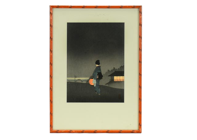 Koho Shoda Original Japanese Woodblock "Woman with Lantern"
