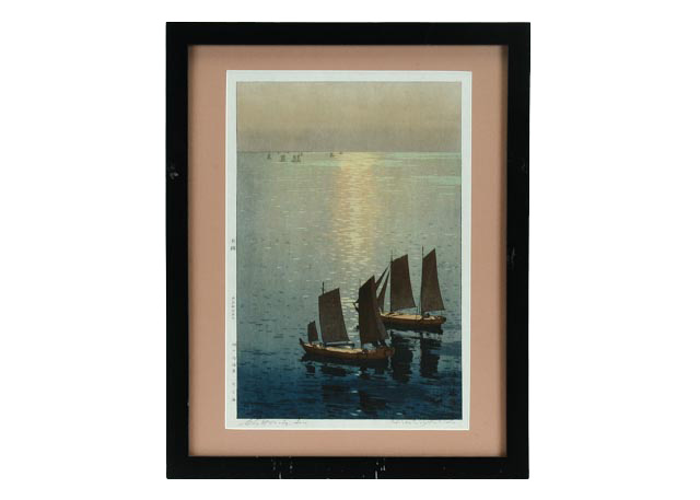 Hiroshi Yoshida Vintage Japanese Woodblock "Glittering Sea"