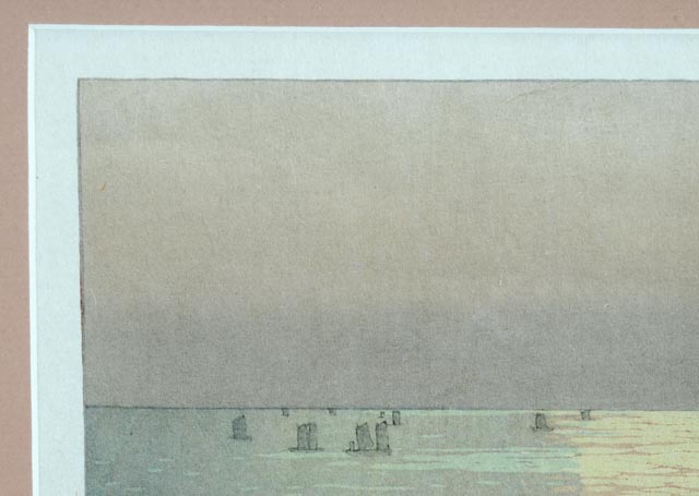 Hiroshi Yoshida Vintage Japanese Woodblock "Glittering Sea"