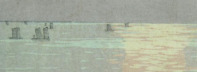 Hiroshi Yoshida Vintage Japanese Woodblock "Glittering Sea"