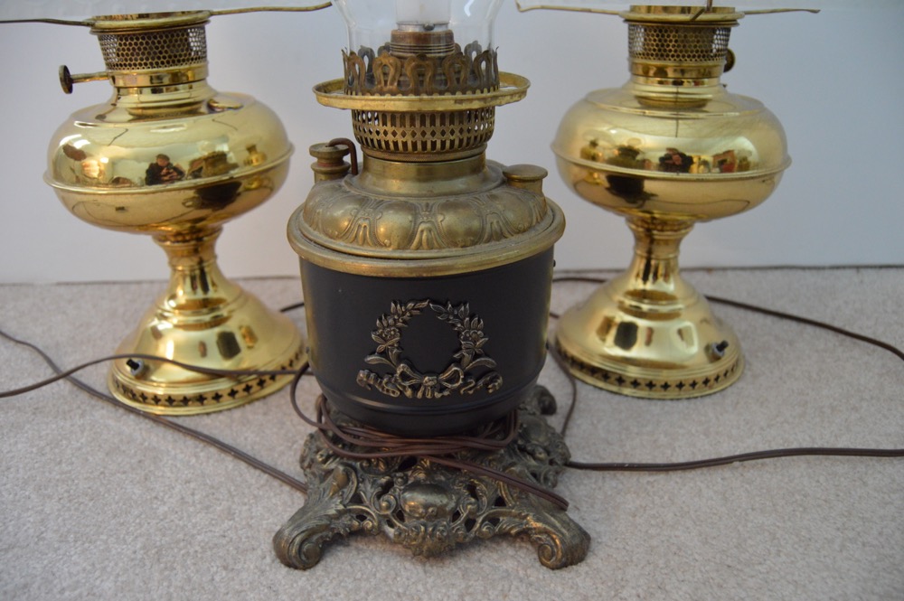 Three Hurricane Lamps