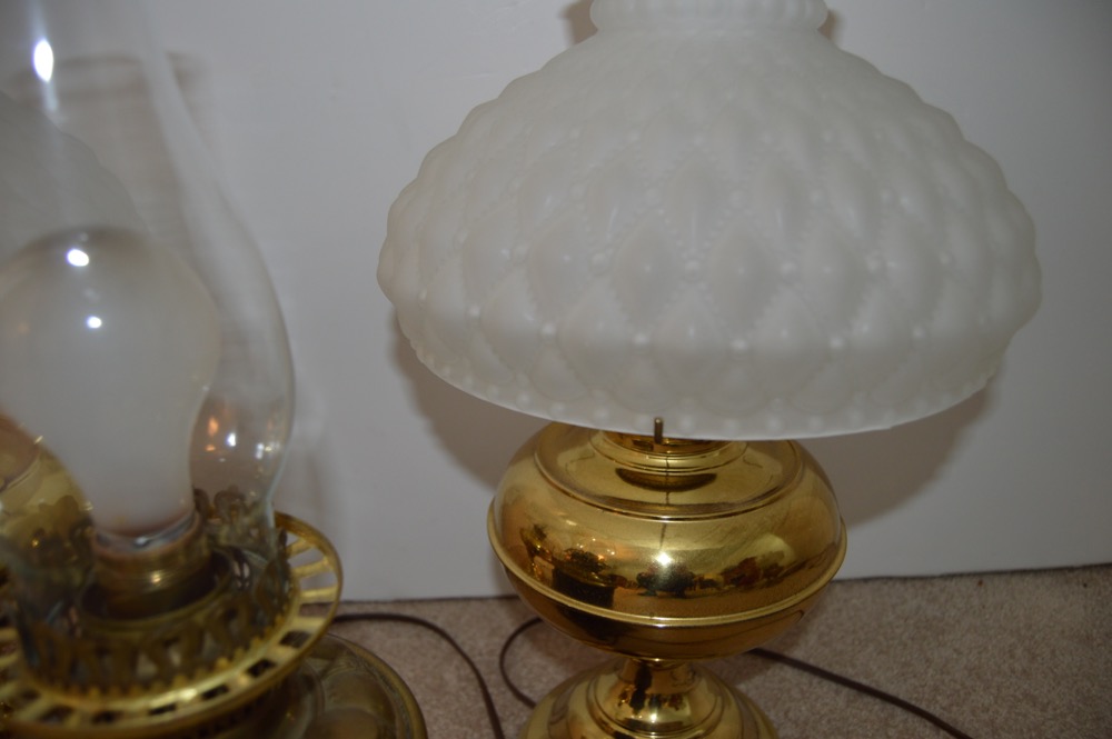 Three Hurricane Lamps