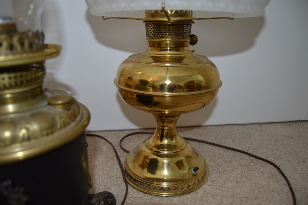 Three Hurricane Lamps
