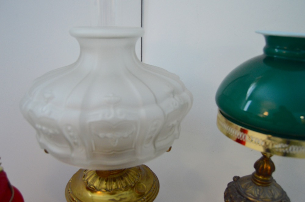 Three Hurricane Lamps