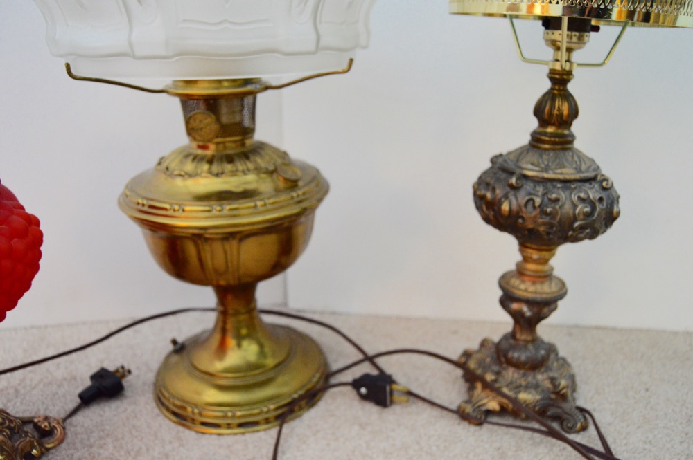 Three Hurricane Lamps