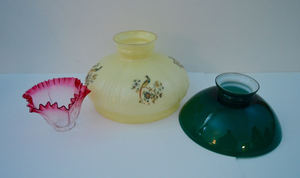 Three Hurricane Lamp Shades