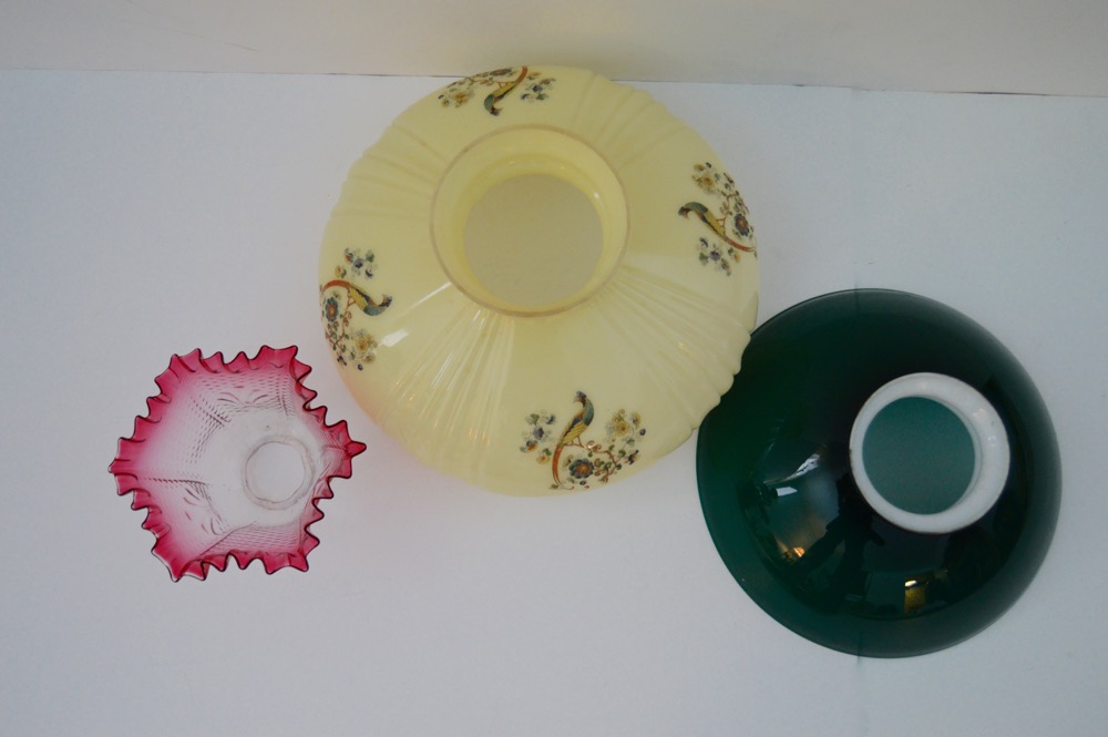 Three Hurricane Lamp Shades