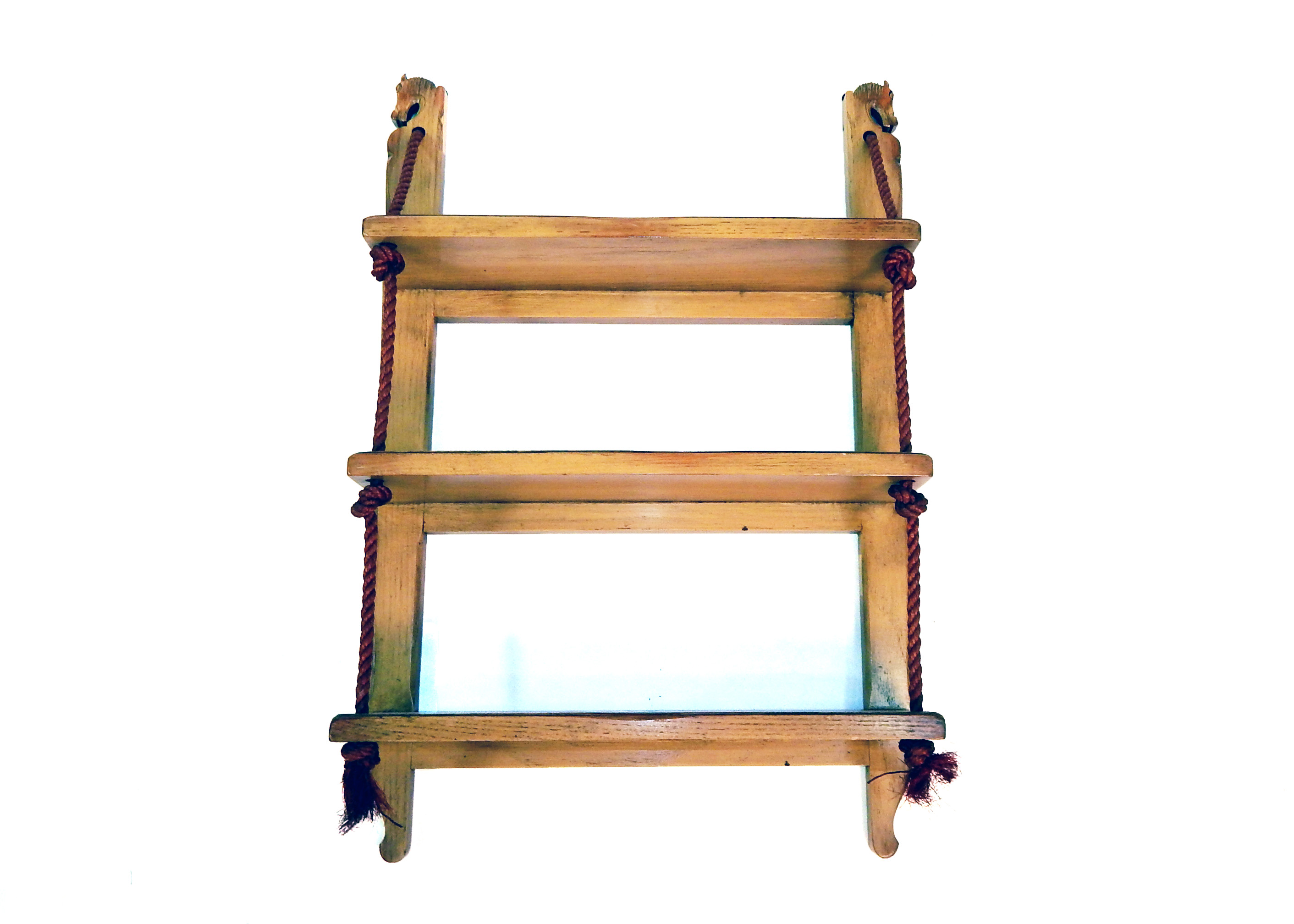 Vintage Romweber Viking Oak Hanging Accent Shelves