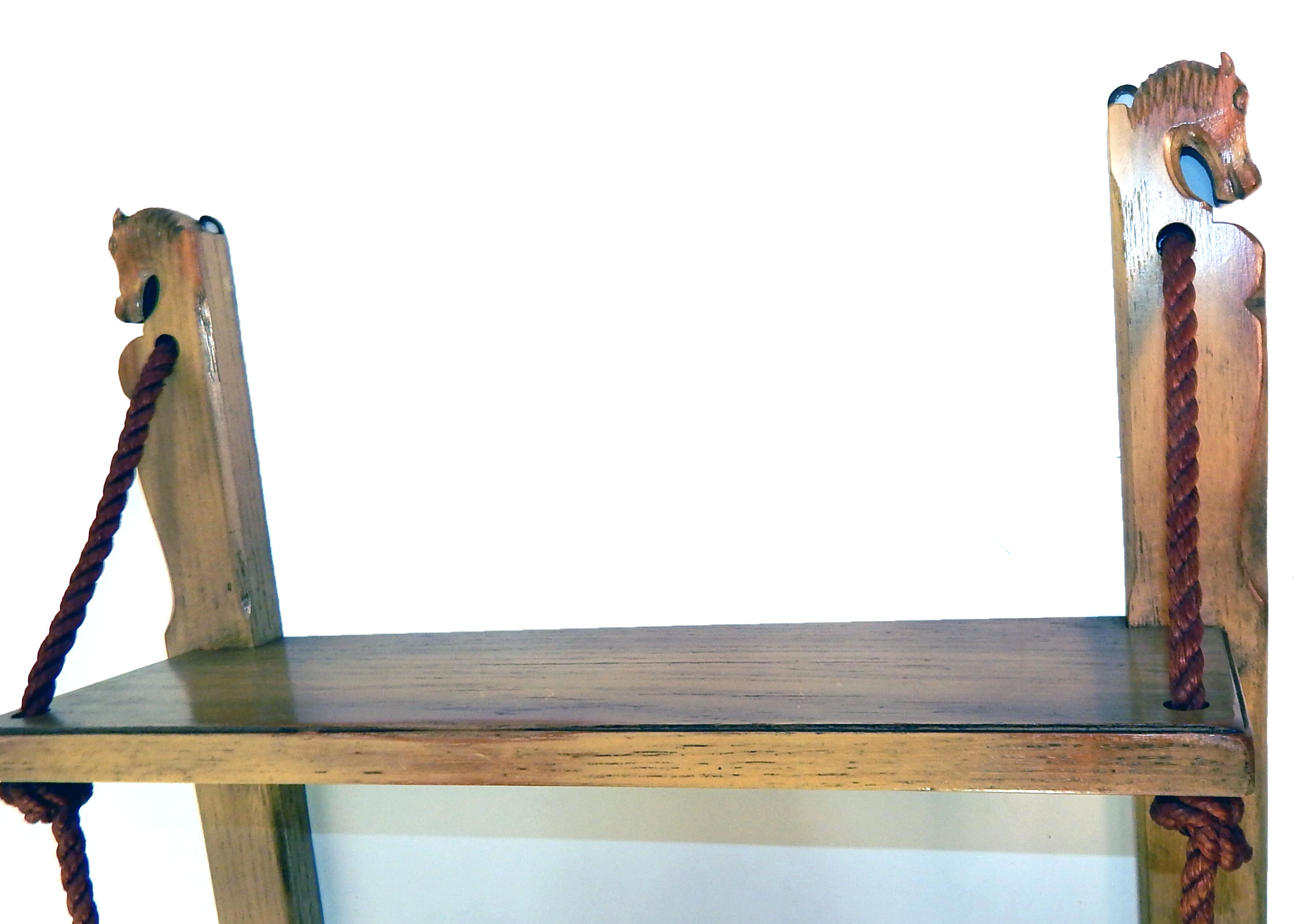 Vintage Romweber Viking Oak Hanging Accent Shelves