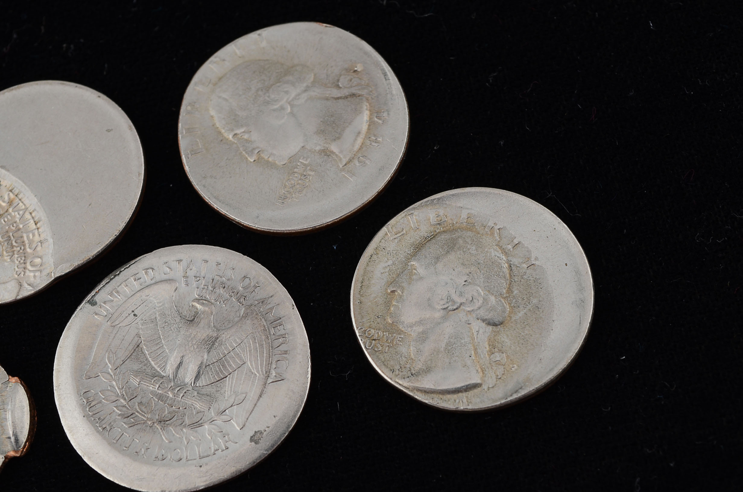 Group of Five George Washington Error Quarters