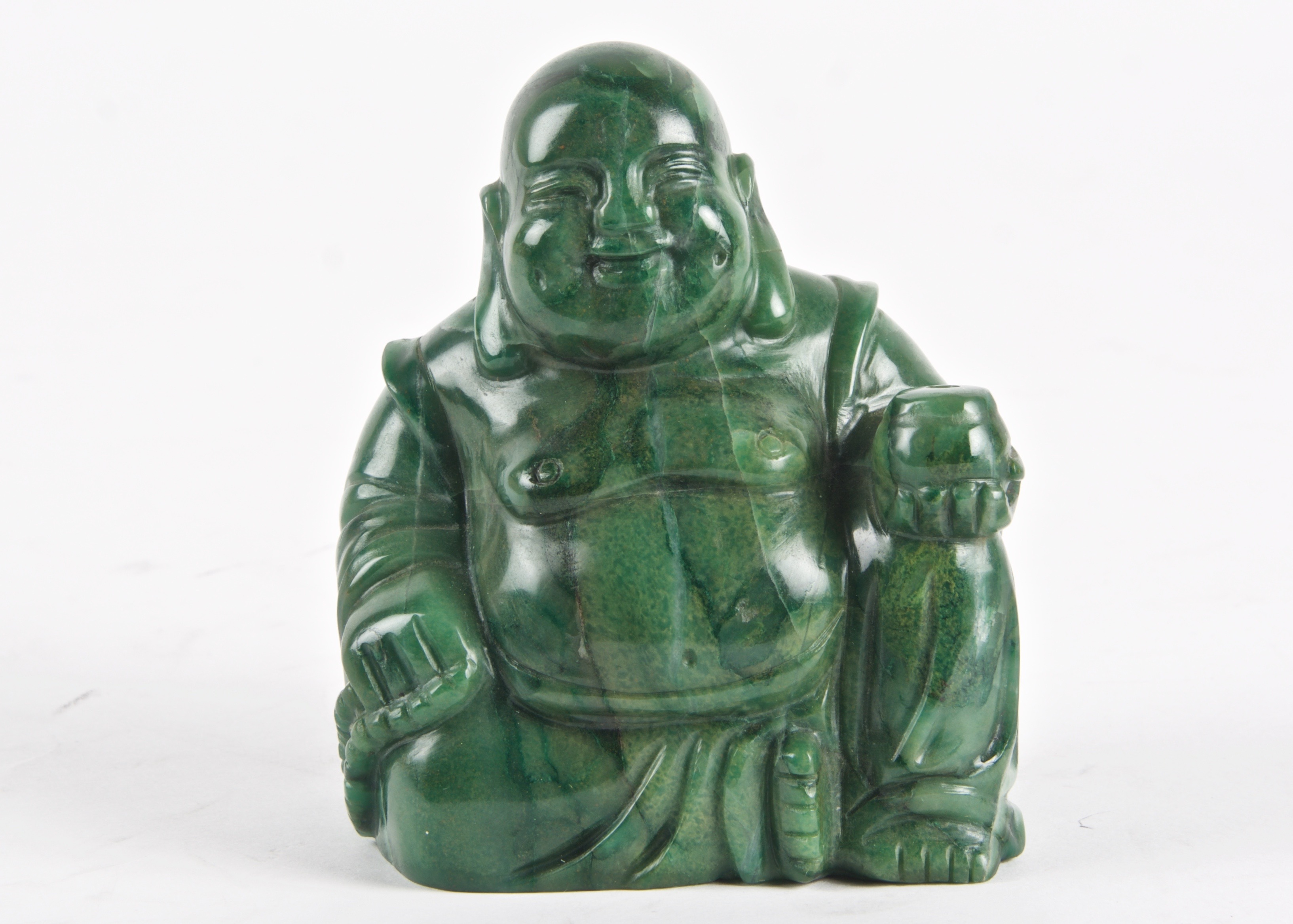 Laughing Buddha Nephrite Jadeite Sculpture