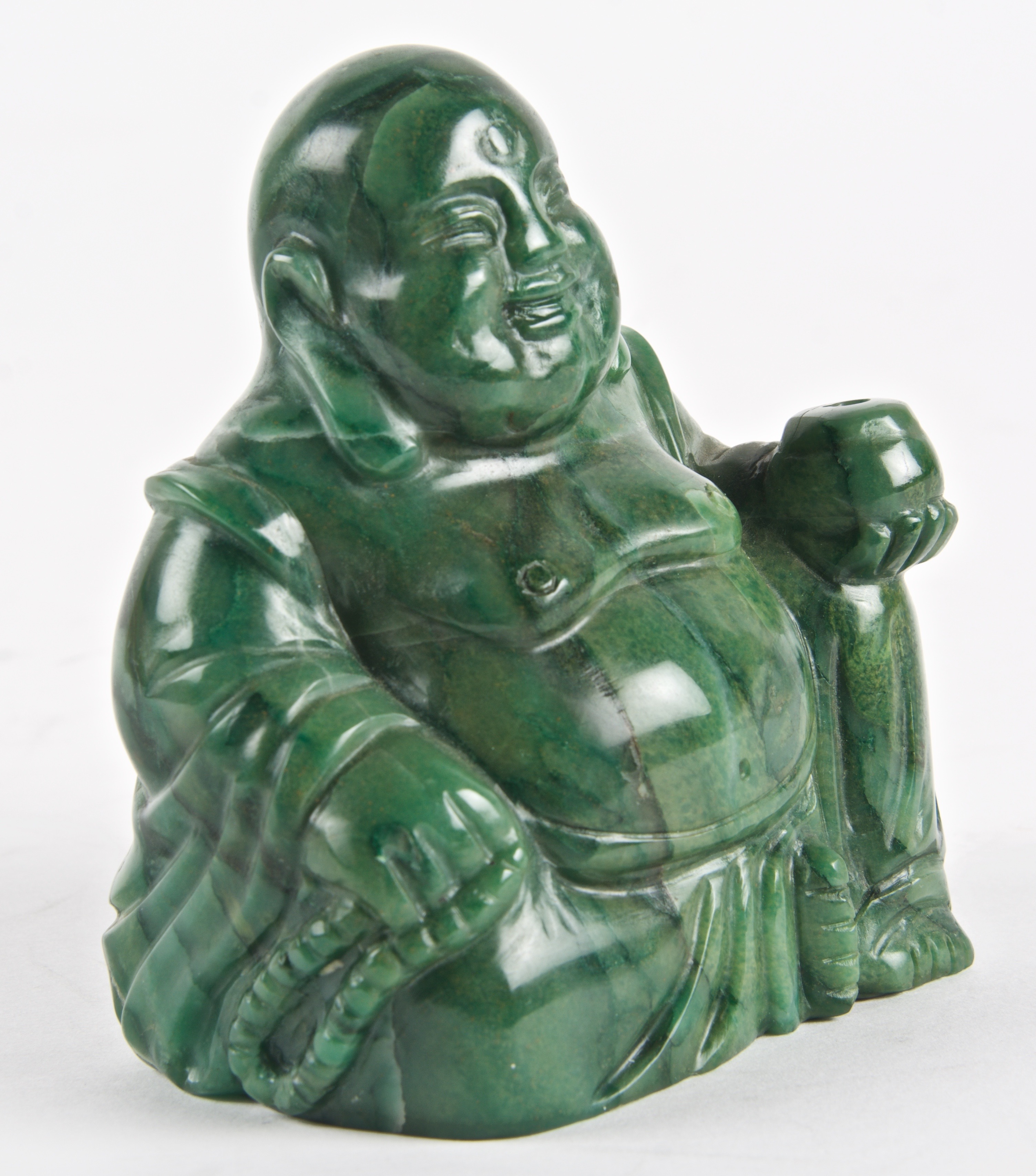 Laughing Buddha Nephrite Jadeite Sculpture