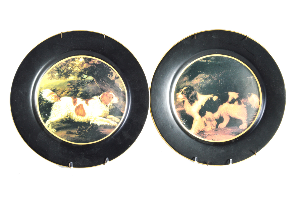 Pair of Plates with Cocker Spaniels