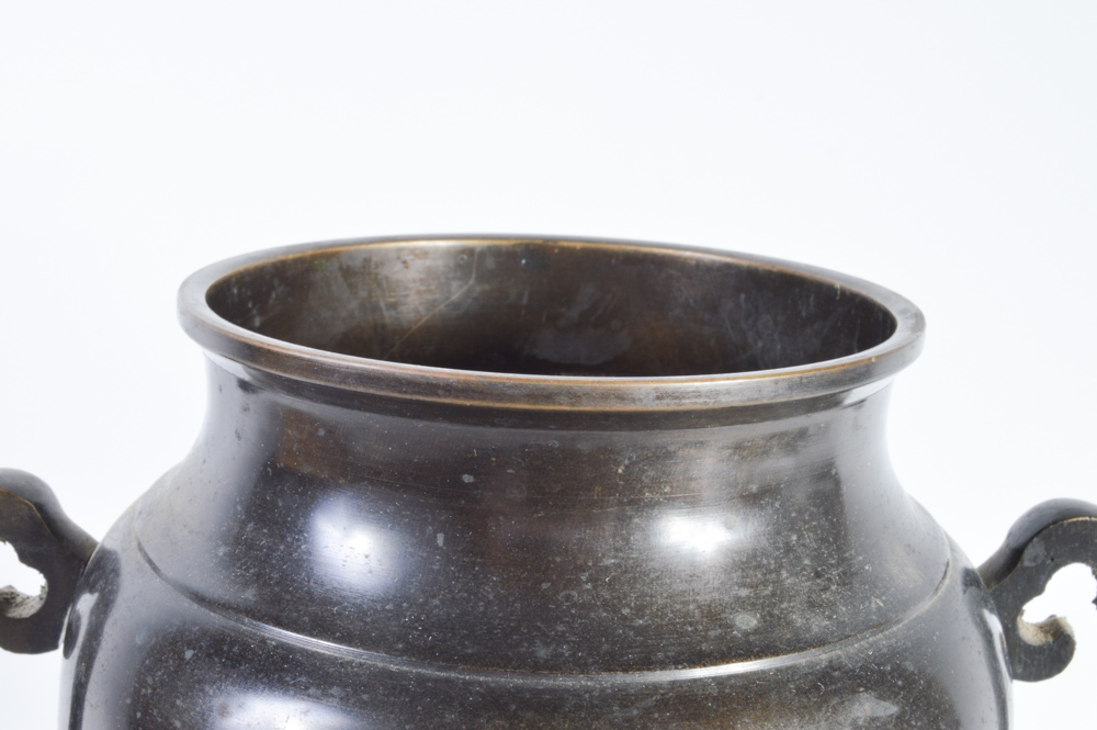 Cast Bronze Footed Urn