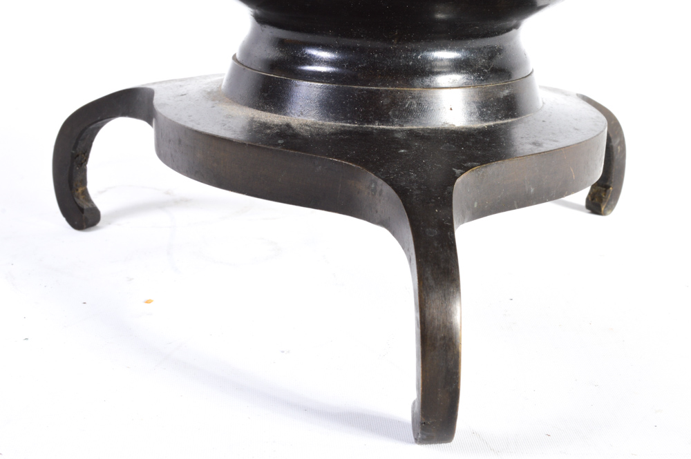 Cast Bronze Footed Urn