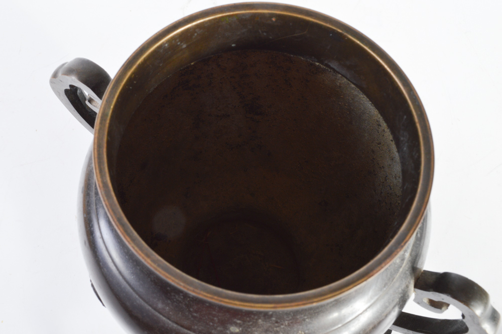 Cast Bronze Footed Urn