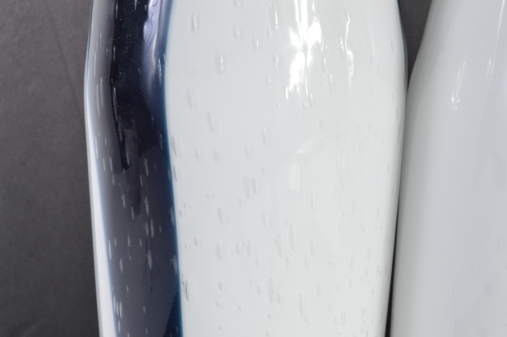 Pair of Control Bubble Art Glass Vases