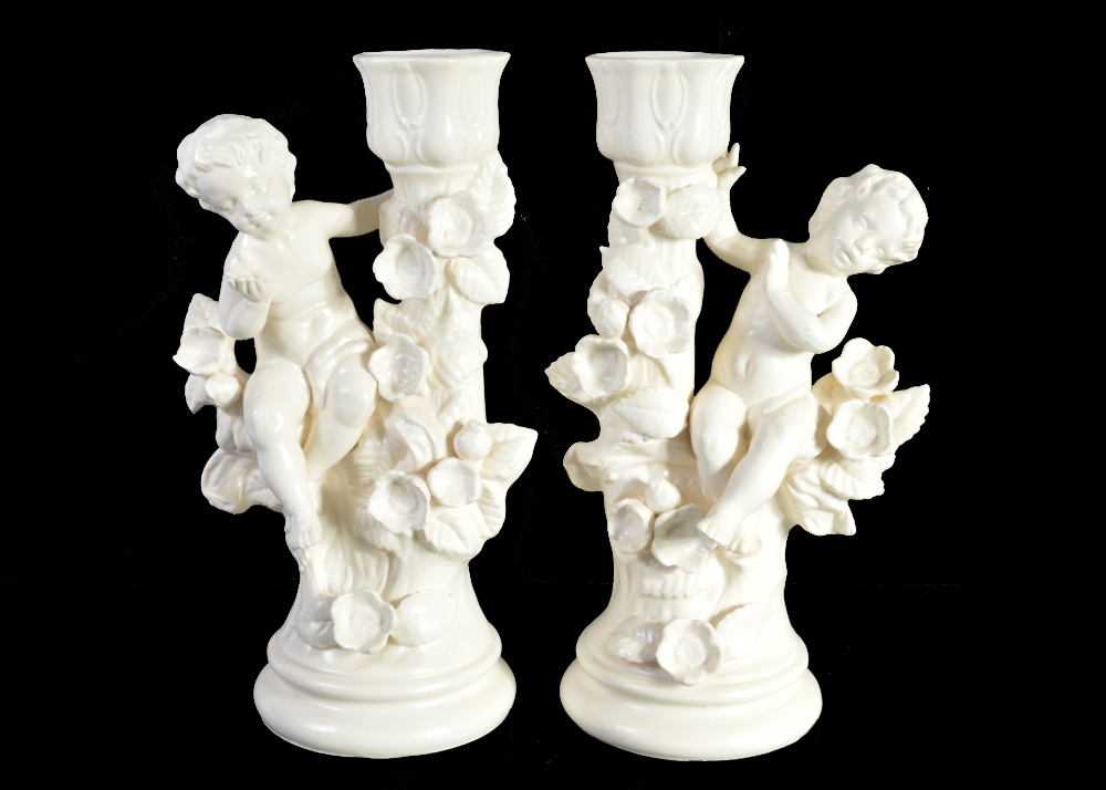 Pair of Holland Cherubic Candle Holders