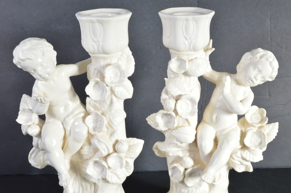 Pair of Holland Cherubic Candle Holders