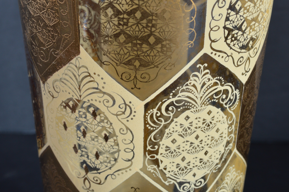 Mid-Century Decanter and Three Glasses