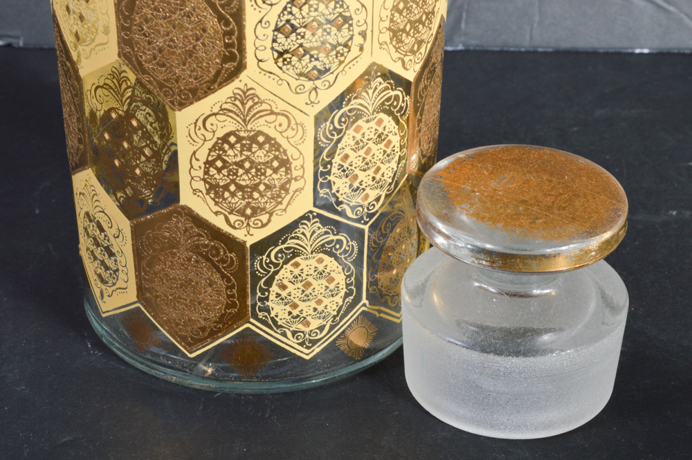 Mid-Century Decanter and Three Glasses