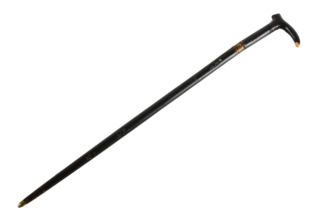 Vintage Ebonized Exotic Wood Sword Cane
