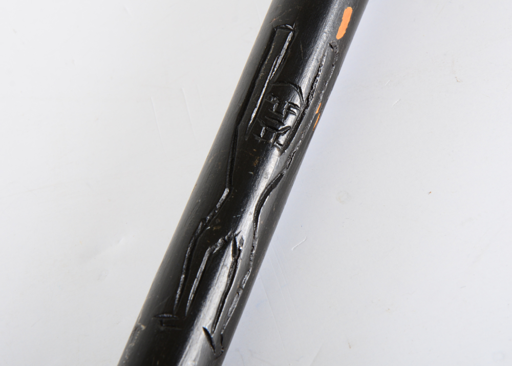 Vintage Ebonized Exotic Wood Sword Cane